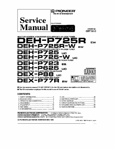  deh-p725r-w SERVICE MANUAL